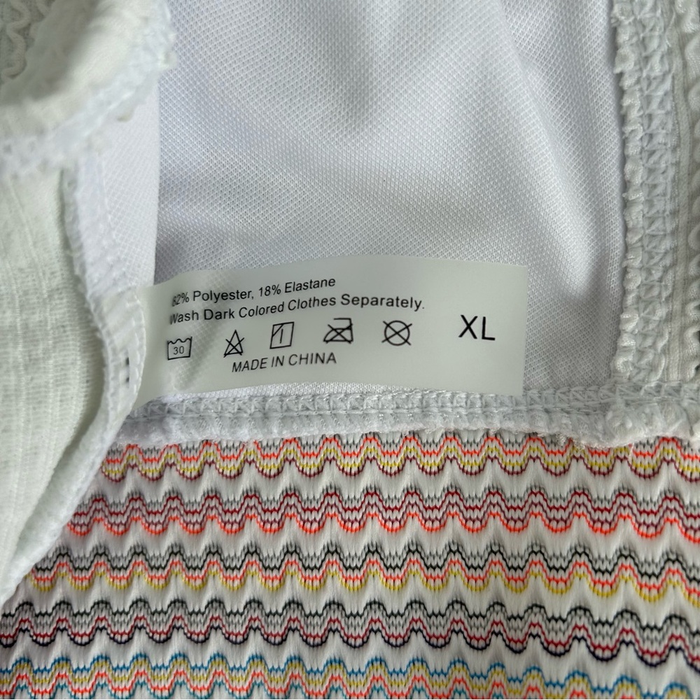 NO NAME Women’s White Bikini Cheeky High Cut Bottom Full‎ Coverage Top V-Neck XL - Picture 8 of 12